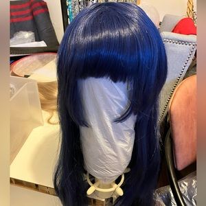 Royal Blue 42 inch long High Heat Synthetic Wig. New